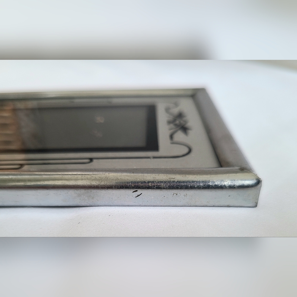 Art Deco Reverse Painted Picture Frame 4x5 Silver Fits 2x3 Photo Portrait Easel - Picture 5 of 9